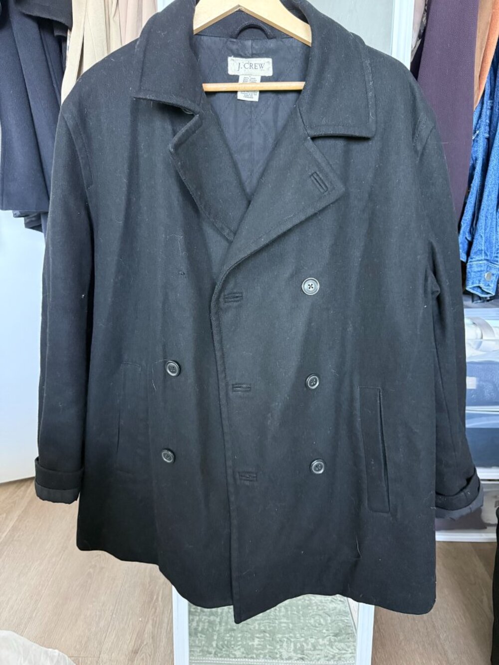 J.Crew Men's Black Wool Peacoat